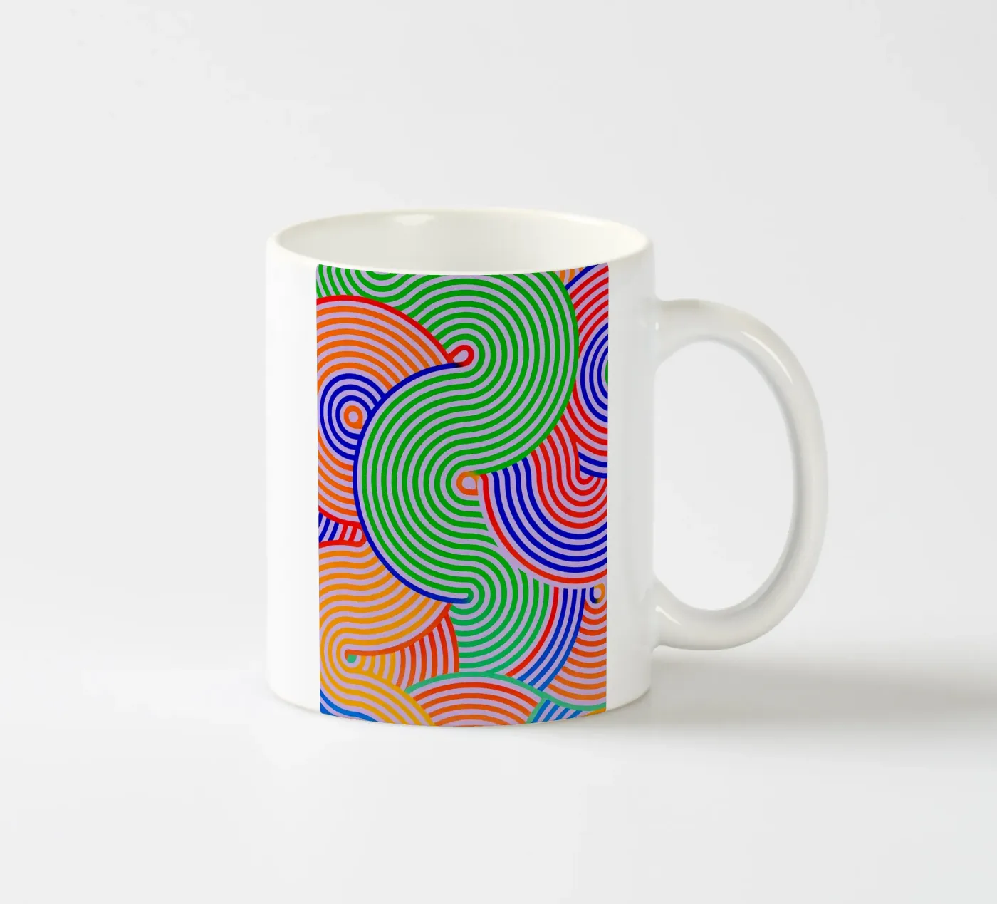 abstract line half circle vector ceramic mug by oneway