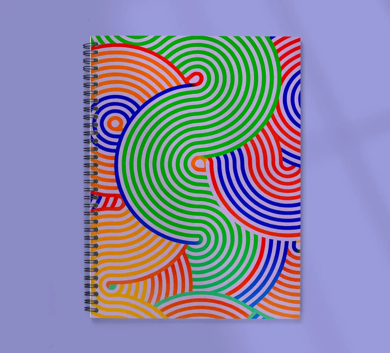 abstract line half circle vector spiral notebook by oneway