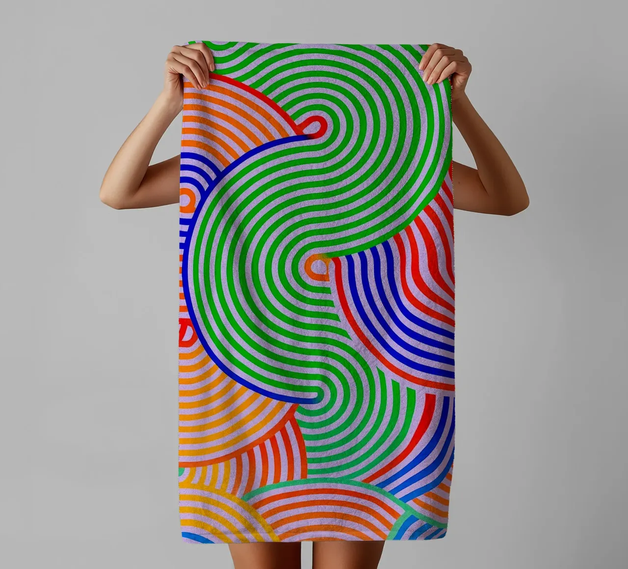 abstract line half circle vector towel by oneway