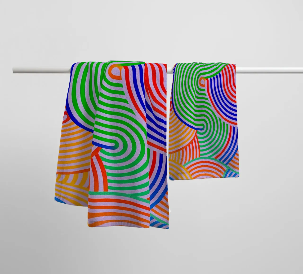 abstract line half circle vector towel by oneway