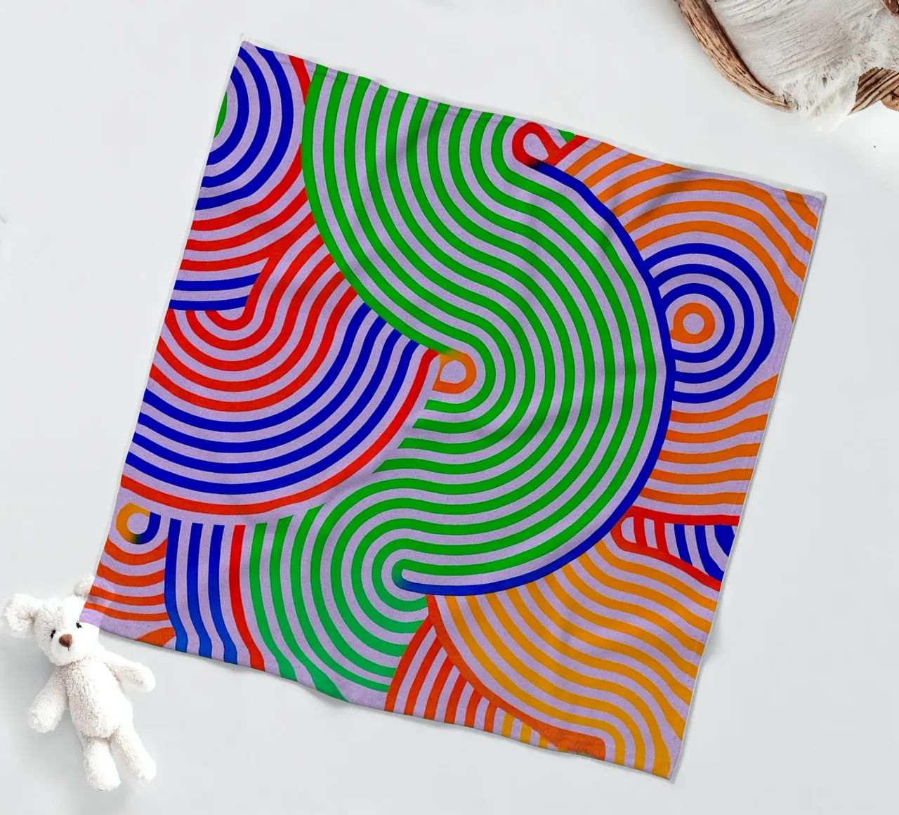 abstract line half circle vector fleece blanket by oneway