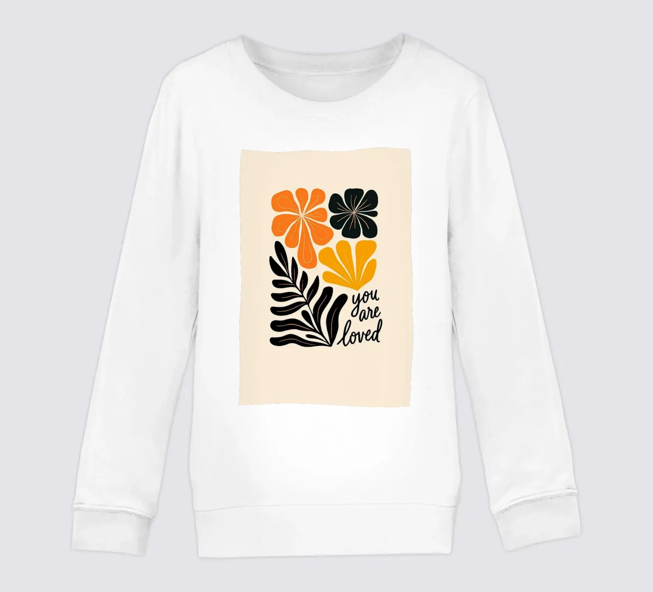 Mid-Century Modern Abstract Botanical Print kids sweatshirt by inspirational quote