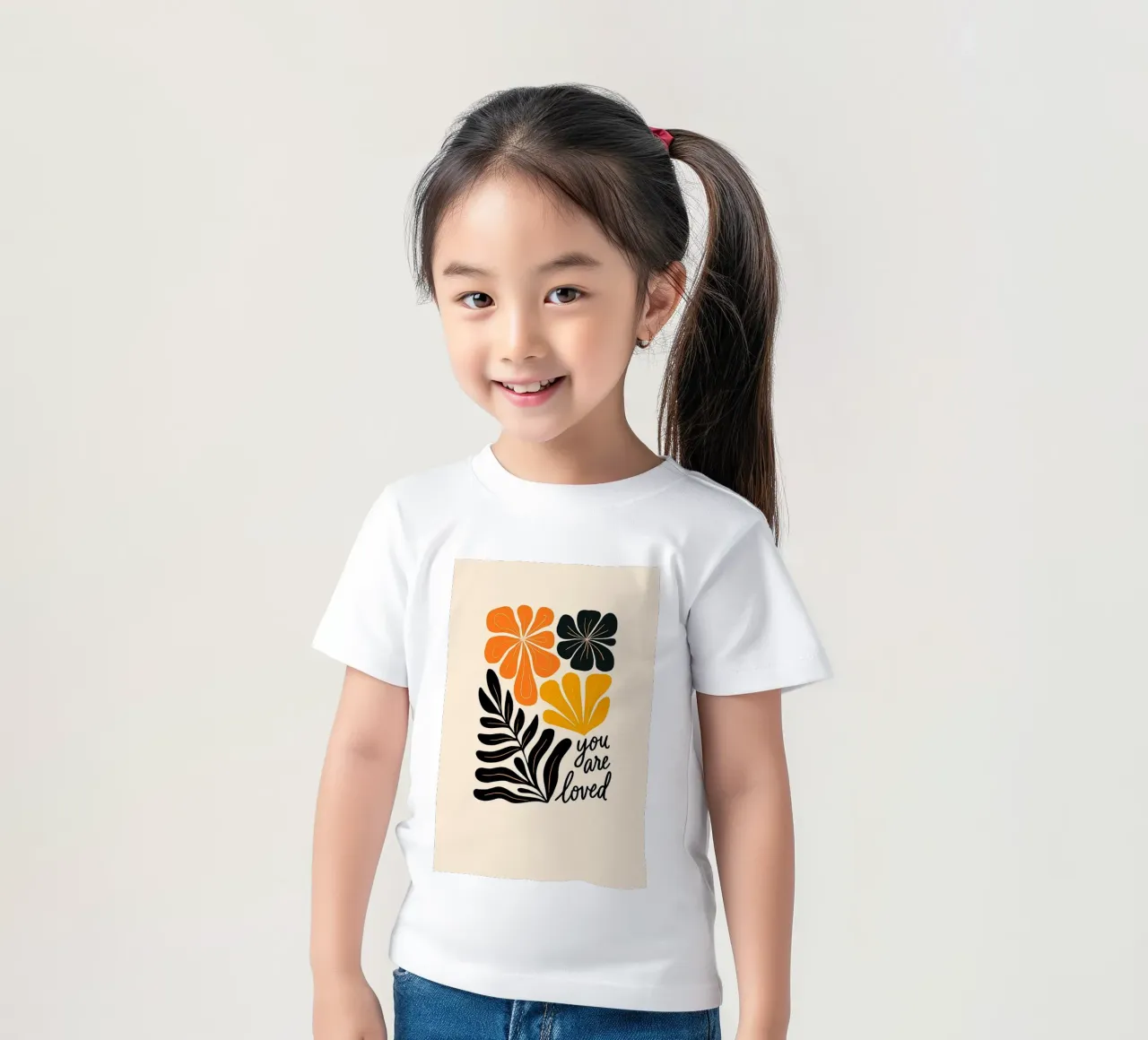 Mid-Century Modern Abstract Botanical Print kids t-shirt by inspirational quote