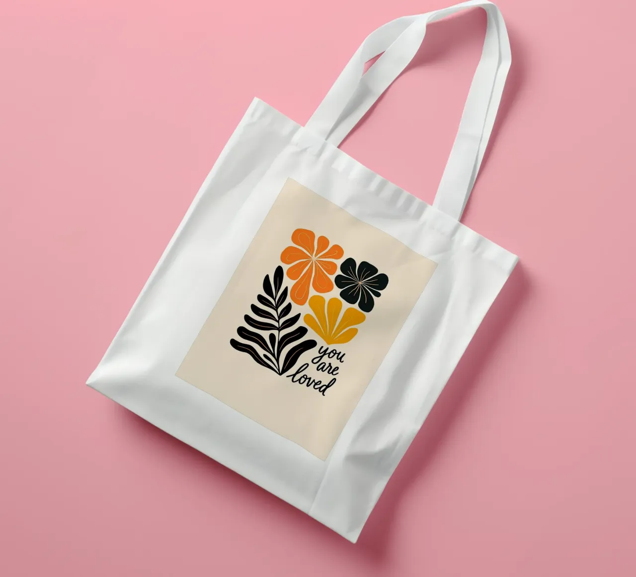 Mid-Century Modern Abstract Botanical Print tote bag by inspirational quote