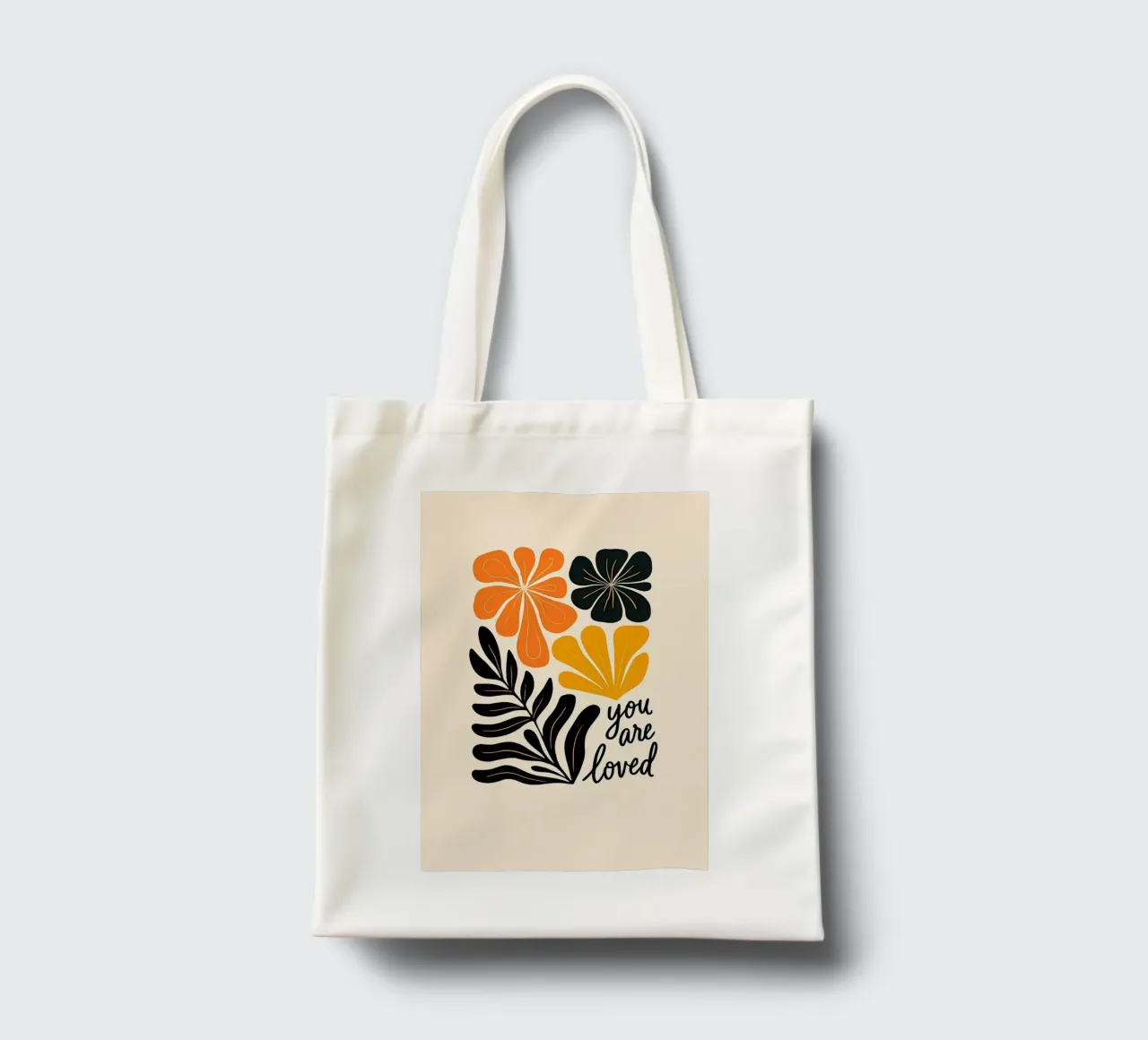 Mid-Century Modern Abstract Botanical Print tote bag by inspirational quote