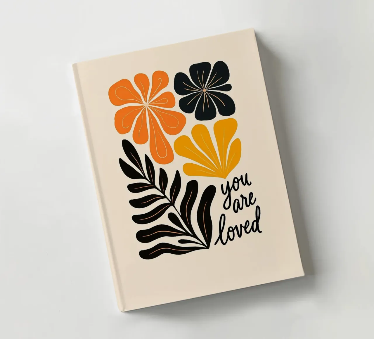 Mid-Century Modern Abstract Botanical Print notebook by inspirational quote