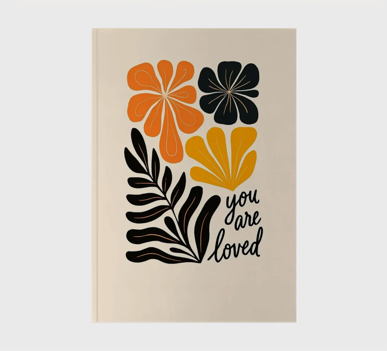 Mid-Century Modern Abstract Botanical Print notebook by inspirational quote
