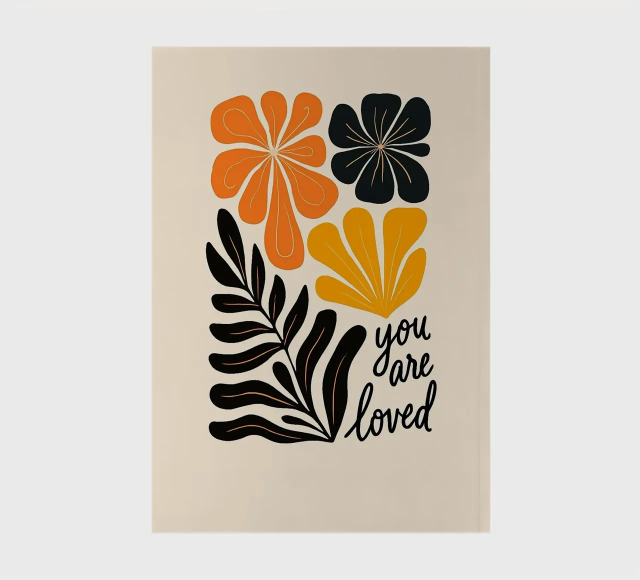 Mid-Century Modern Abstract Botanical Print notebook by inspirational quote