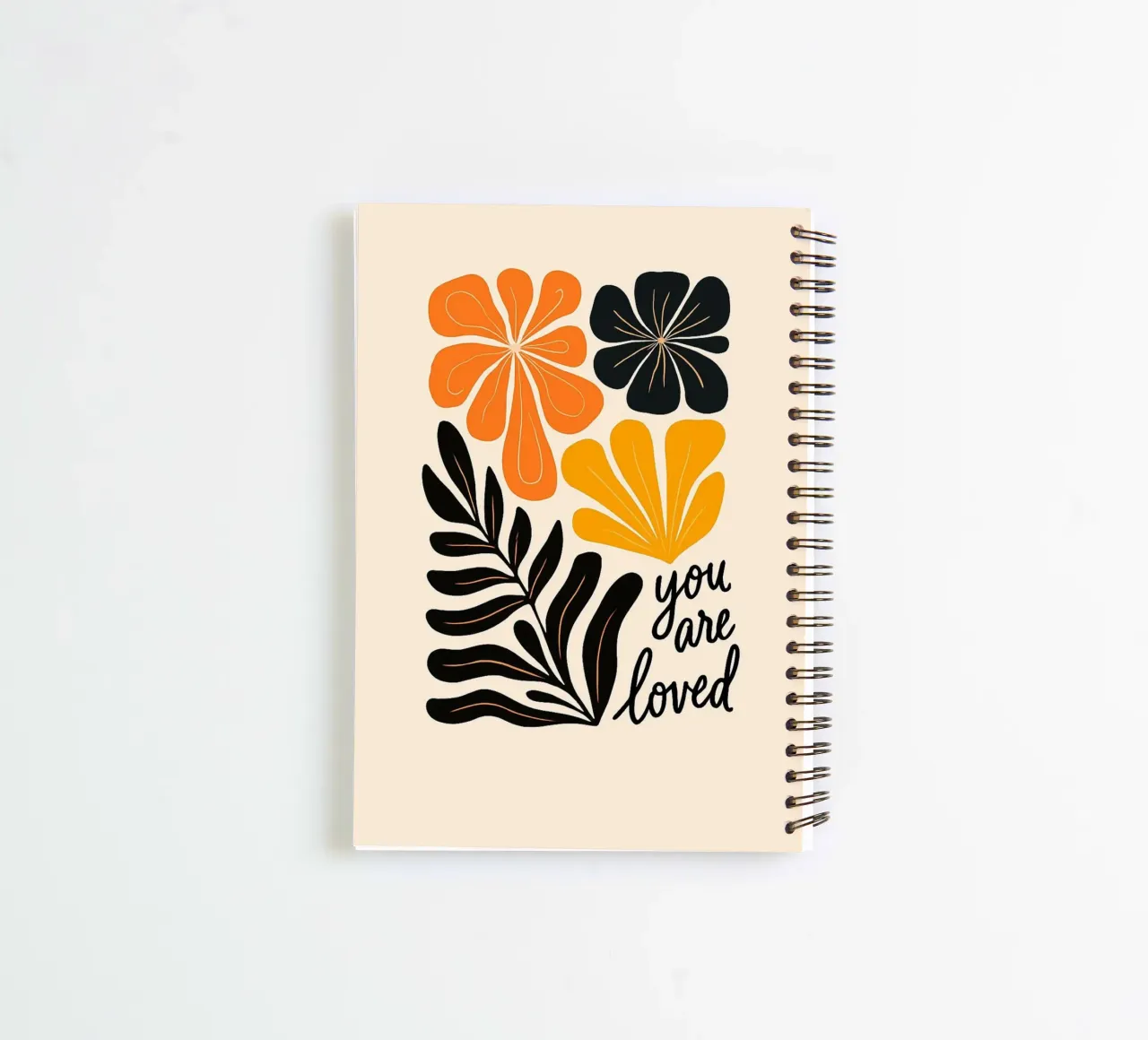 Mid-Century Modern Abstract Botanical Print spiral notebook by inspirational quote
