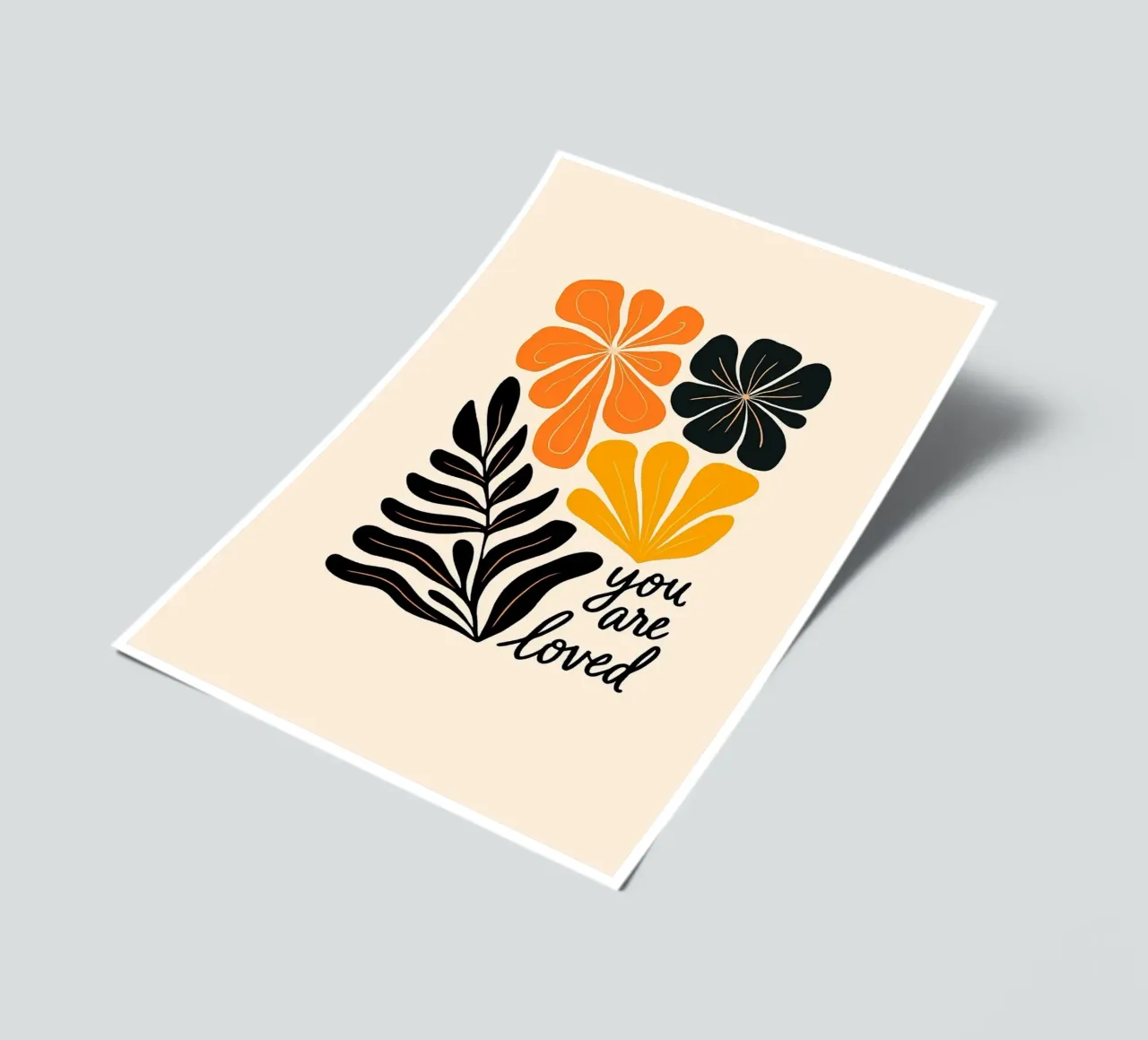 Mid-Century Modern Abstract Botanical Print sticker sheet by inspirational quote