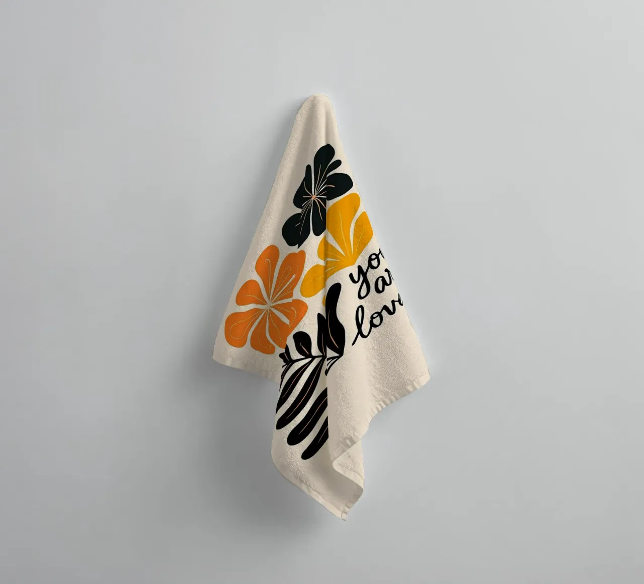 Mid-Century Modern Abstract Botanical Print towel by inspirational quote