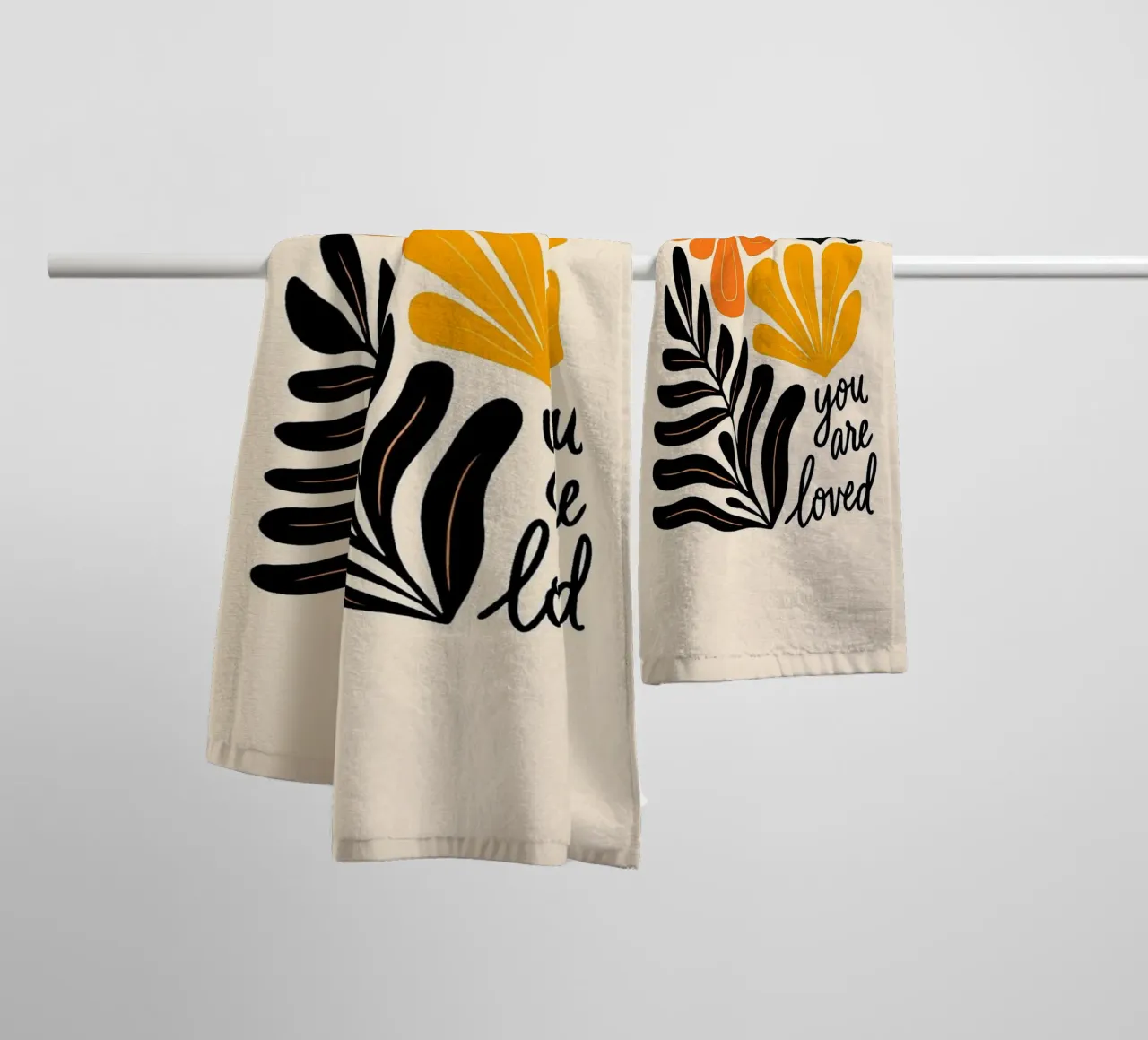 Mid-Century Modern Abstract Botanical Print towel by inspirational quote