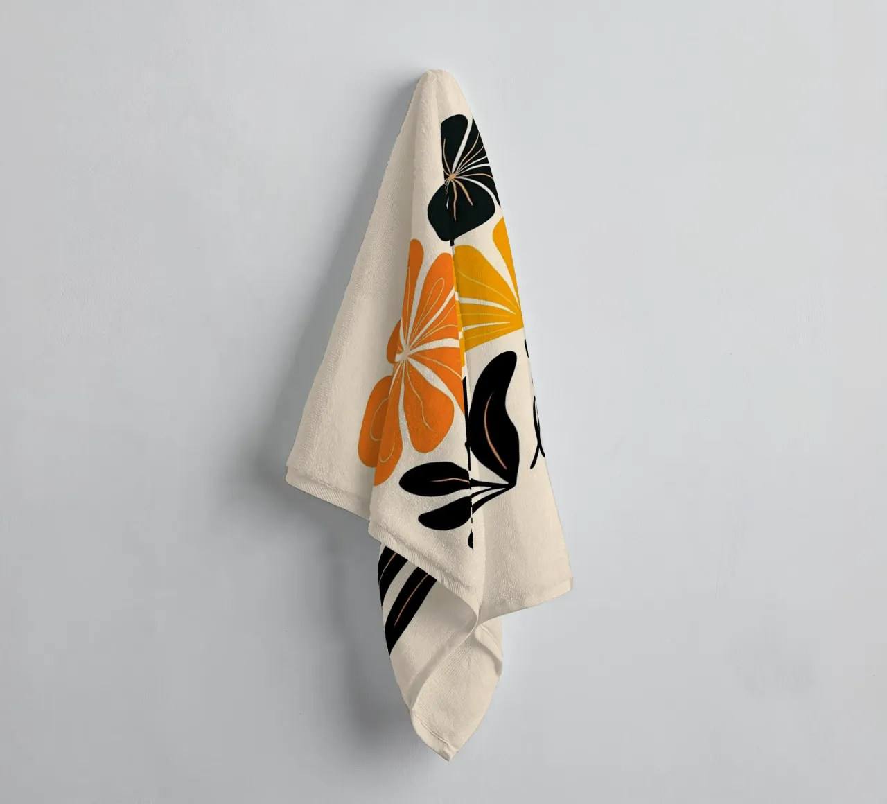 Mid-Century Modern Abstract Botanical Print towel by inspirational quote