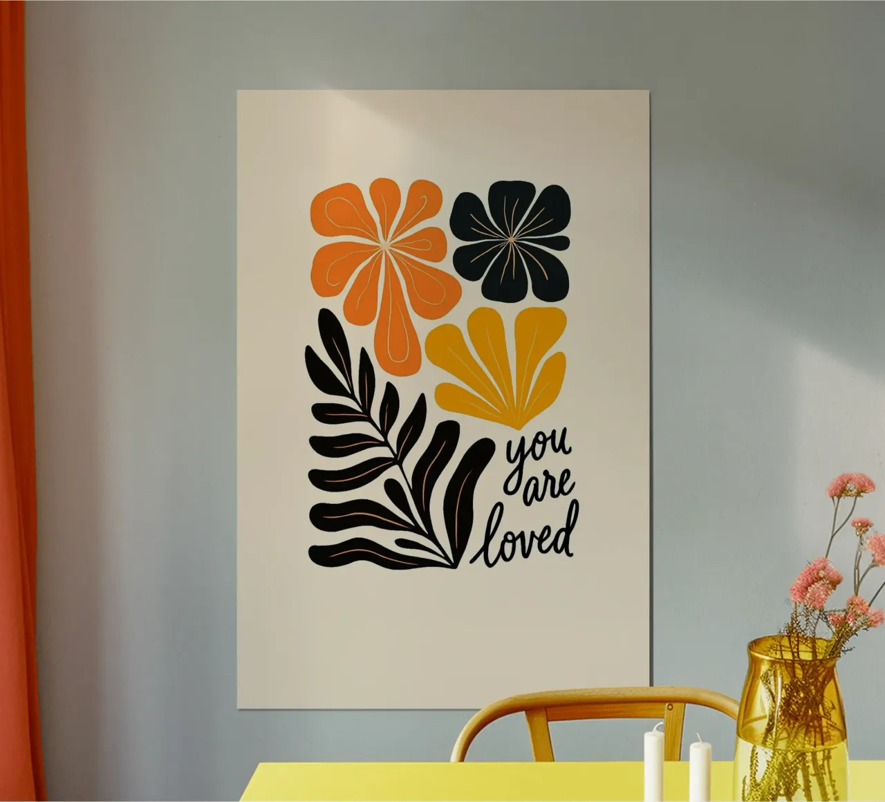 Mid-Century Modern Abstract Botanical Print hahnemühle by inspirational quote