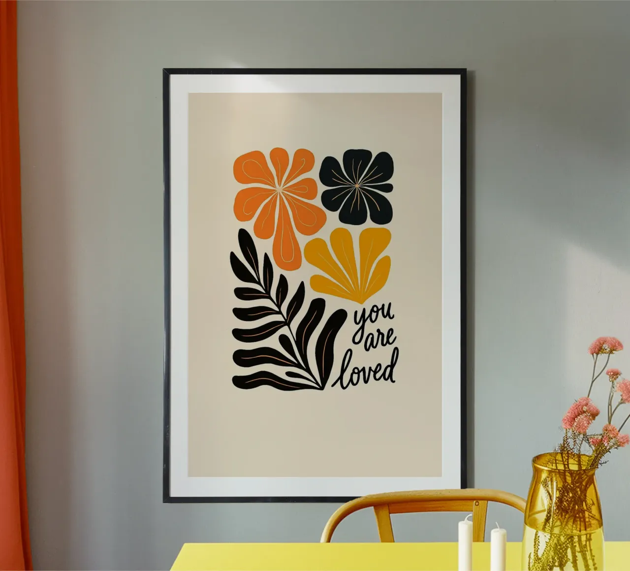Mid-Century Modern Abstract Botanical Print hahnemühle by inspirational quote