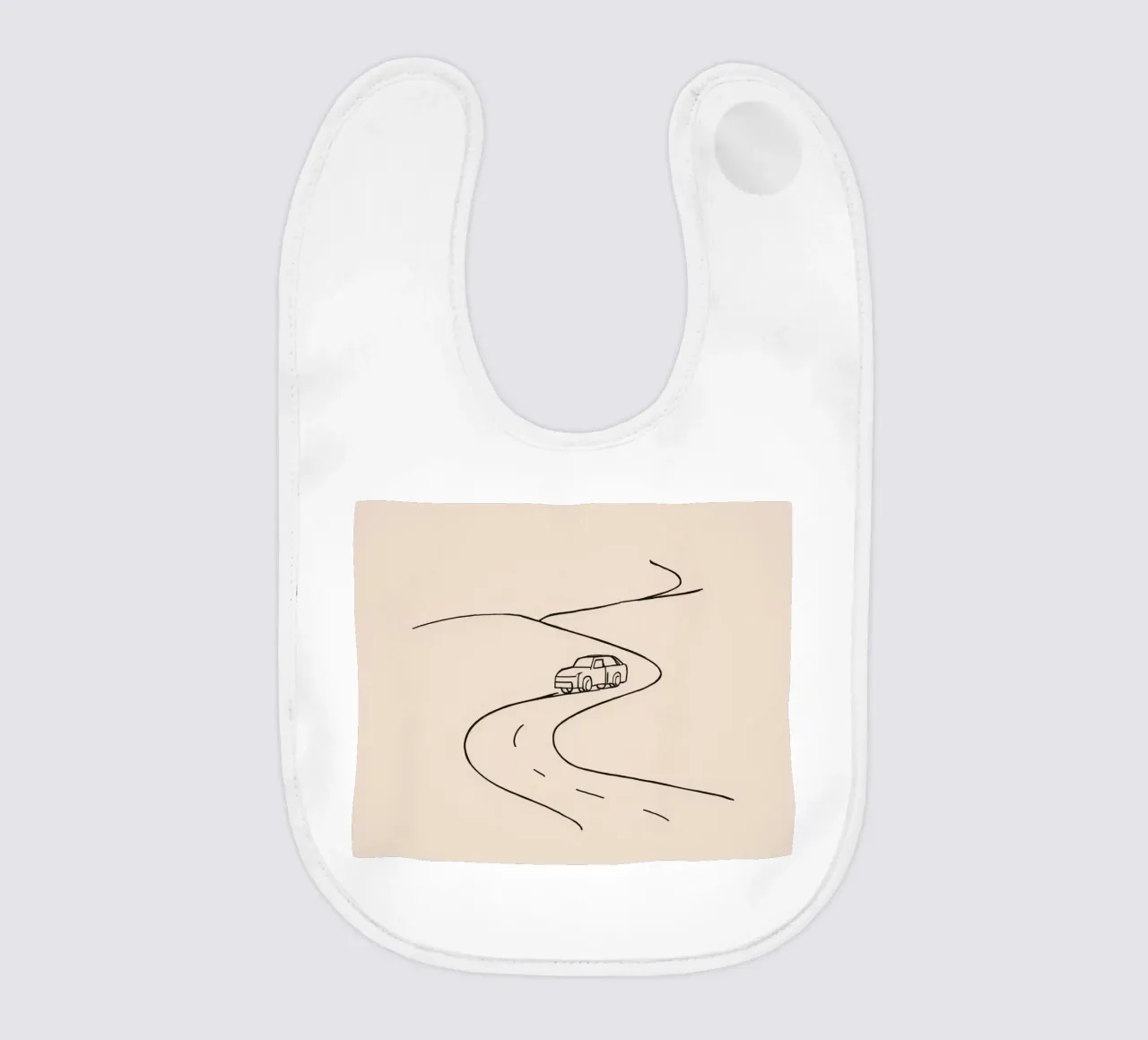 Strada curva con auto in viaggio attraverso un paesaggio aperto bavaglino da DesignDoodle