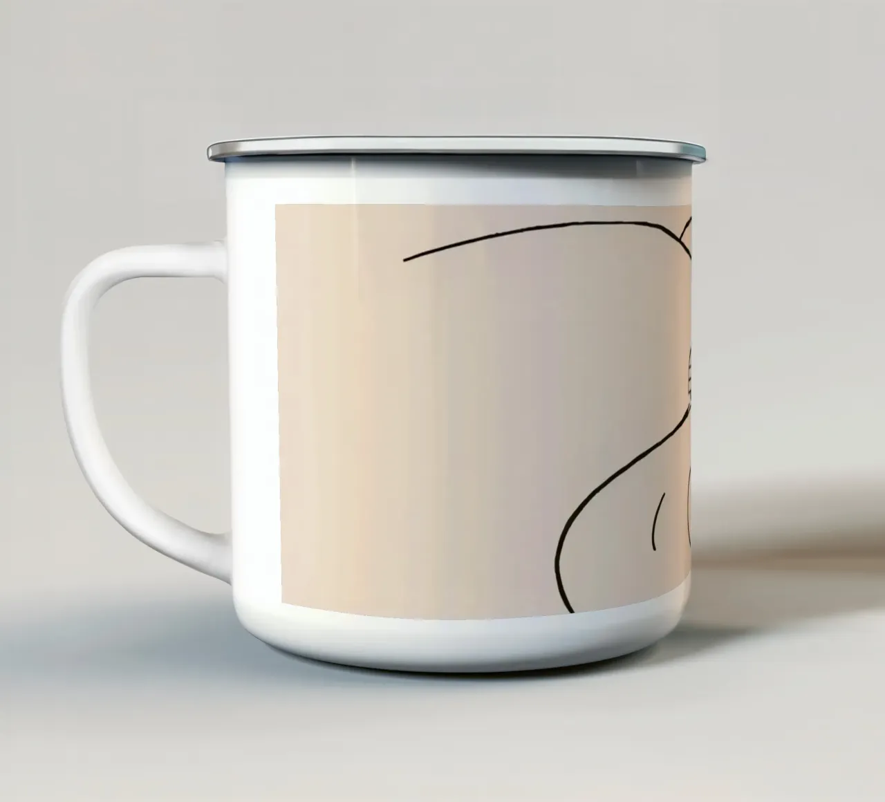Strada curva con auto in viaggio attraverso un paesaggio aperto tazza in smalto da DesignDoodle