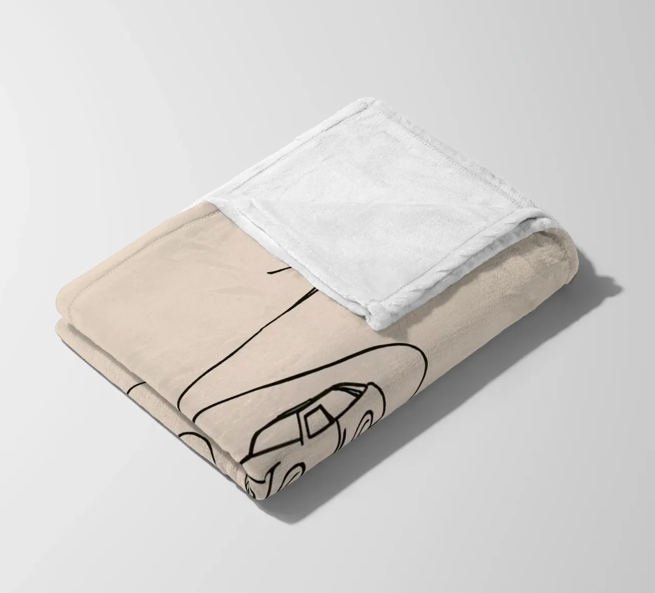 Strada curva con auto in viaggio attraverso un paesaggio aperto coperta in pile da DesignDoodle