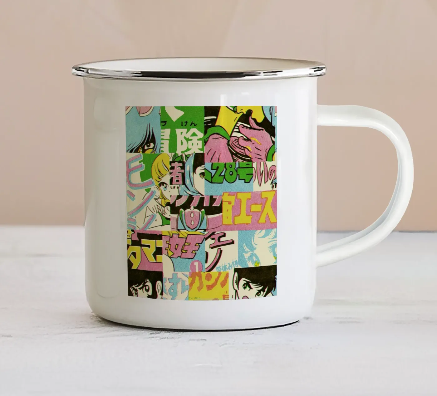 Jump Pattern enamel mug by Matheus Lopes Castro