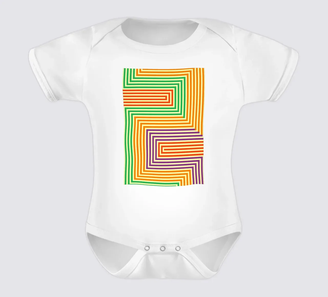 abstract line vector short-sleeve baby romper by oneway