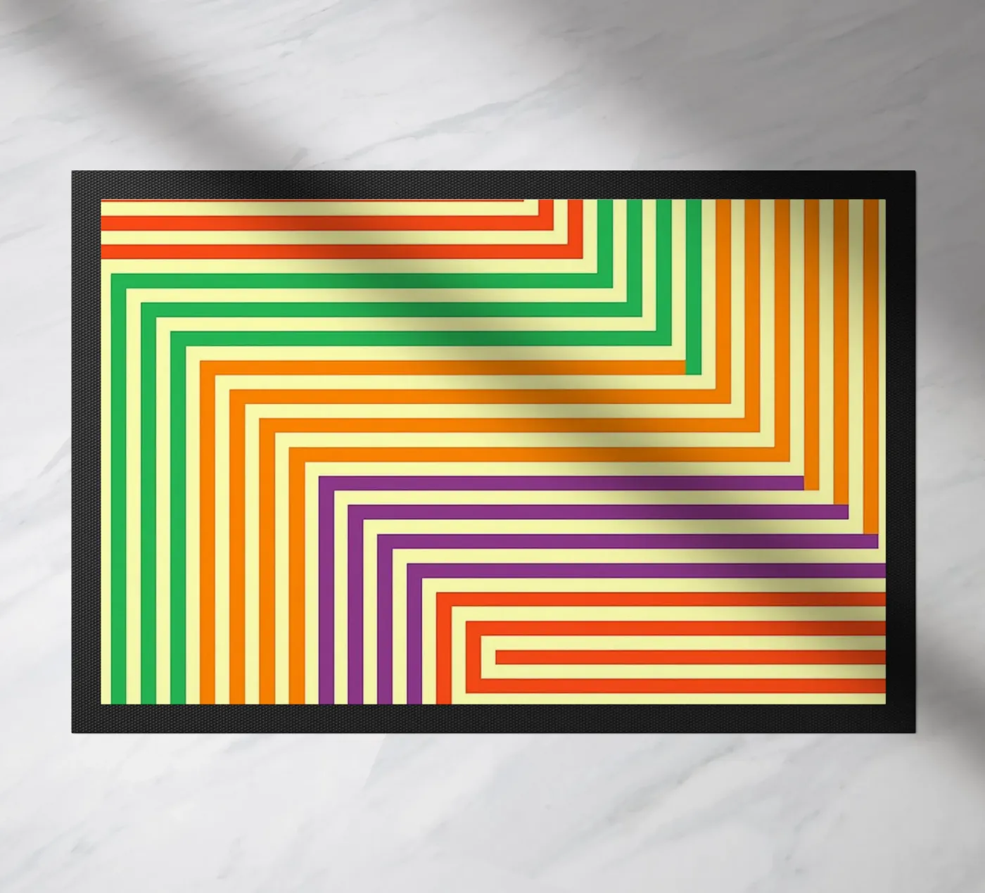 abstracte lijn vector deurmat van oneway