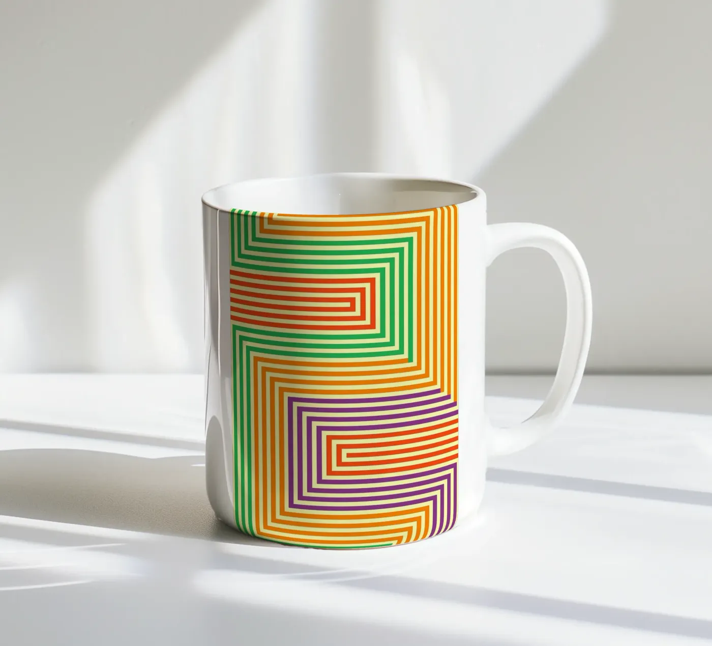 abstract line vector ceramic mug by oneway