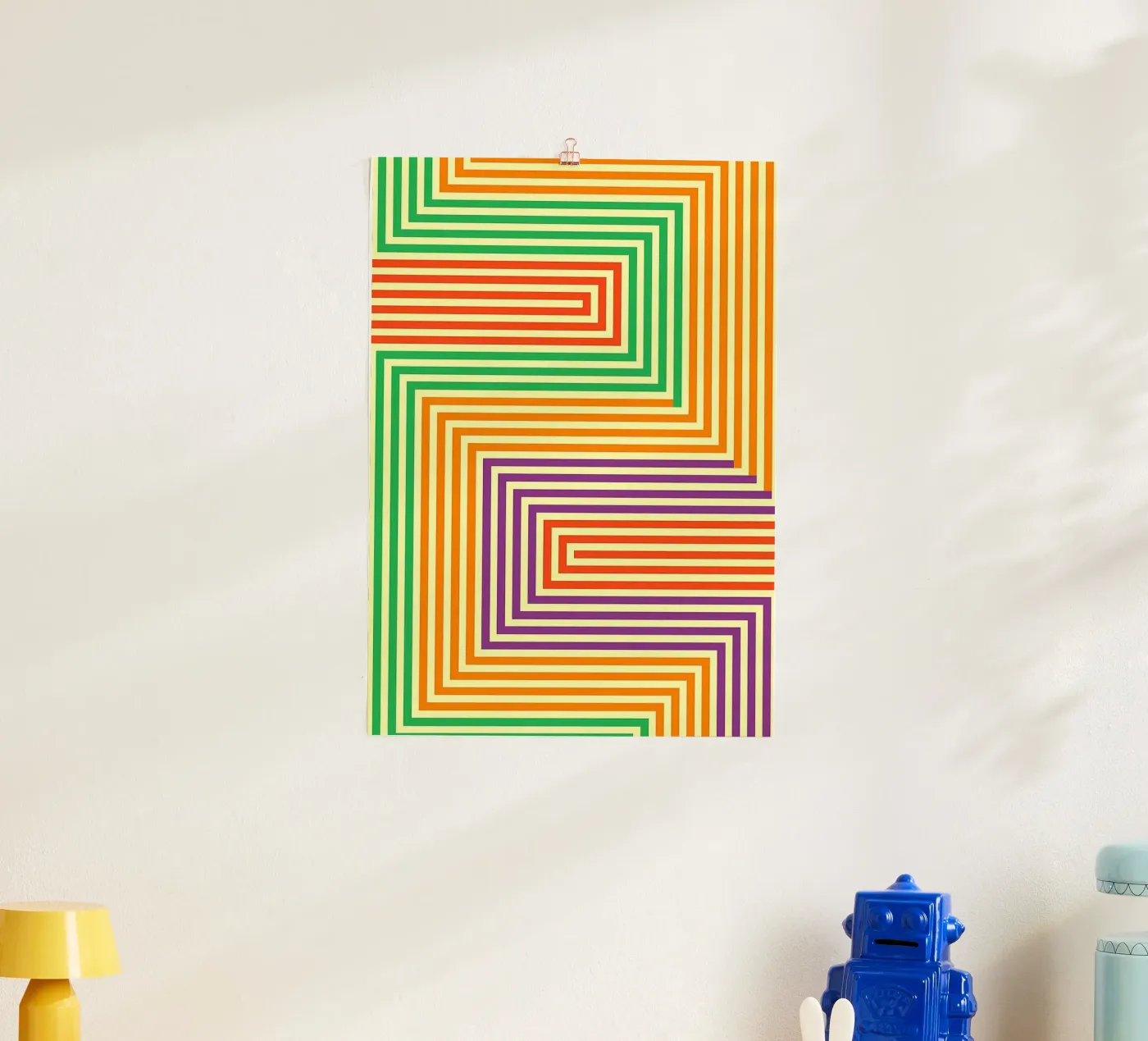 abstracte lijn vector poster van oneway