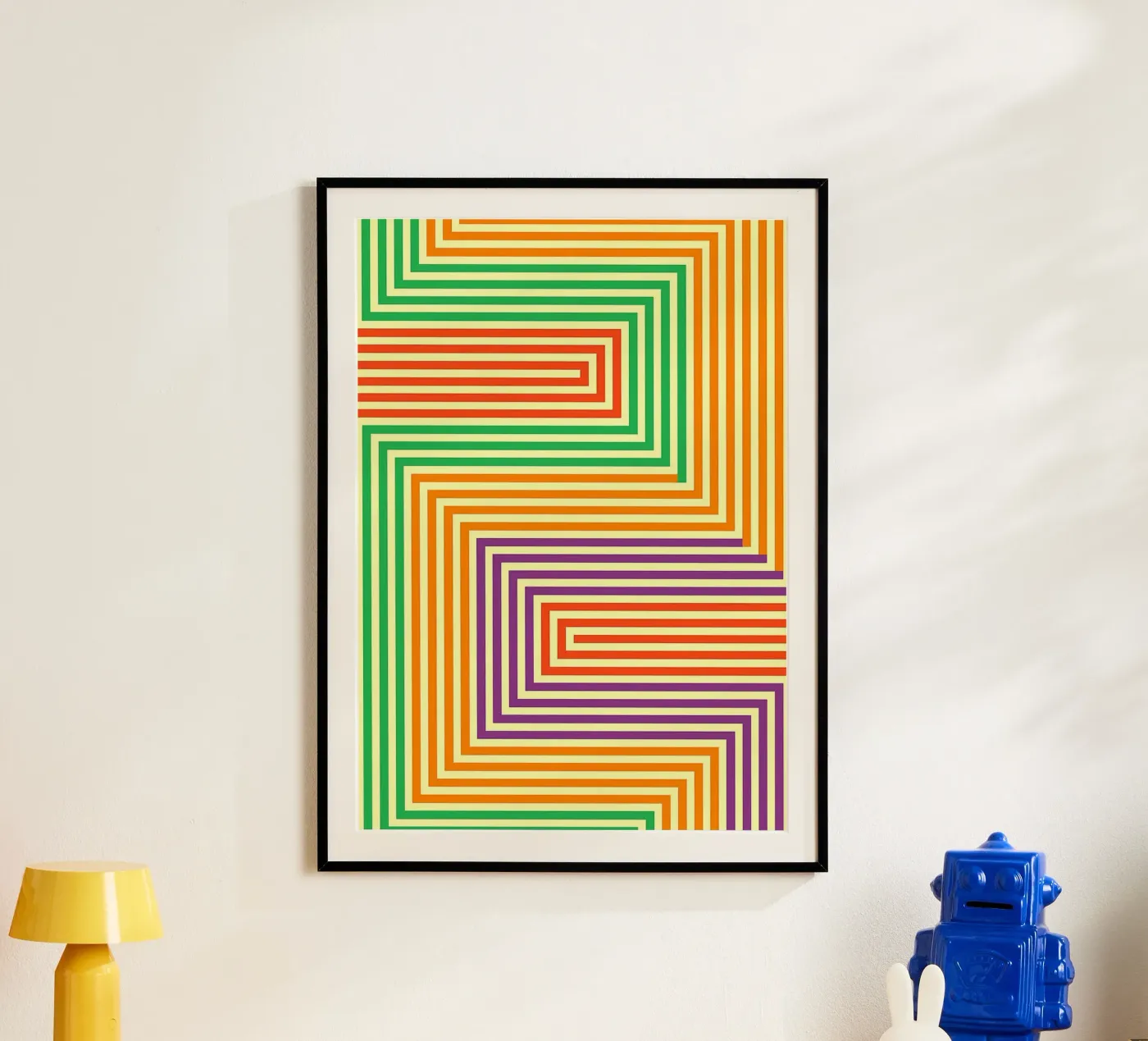 abstracte lijn vector poster van oneway