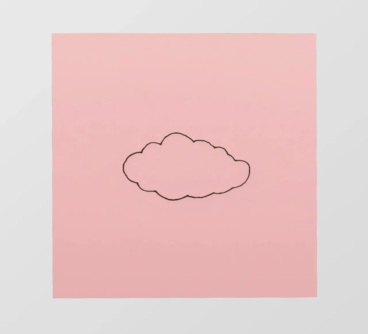 disegno semplicistico di una nuvola su un'arte rosa tenue telo in pvc da DesignDoodle