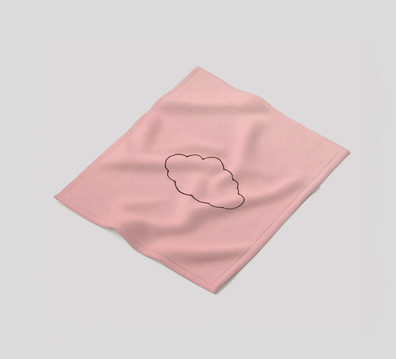 simplistic cloud design on a soft pink art fleece blanket by DesignDoodle