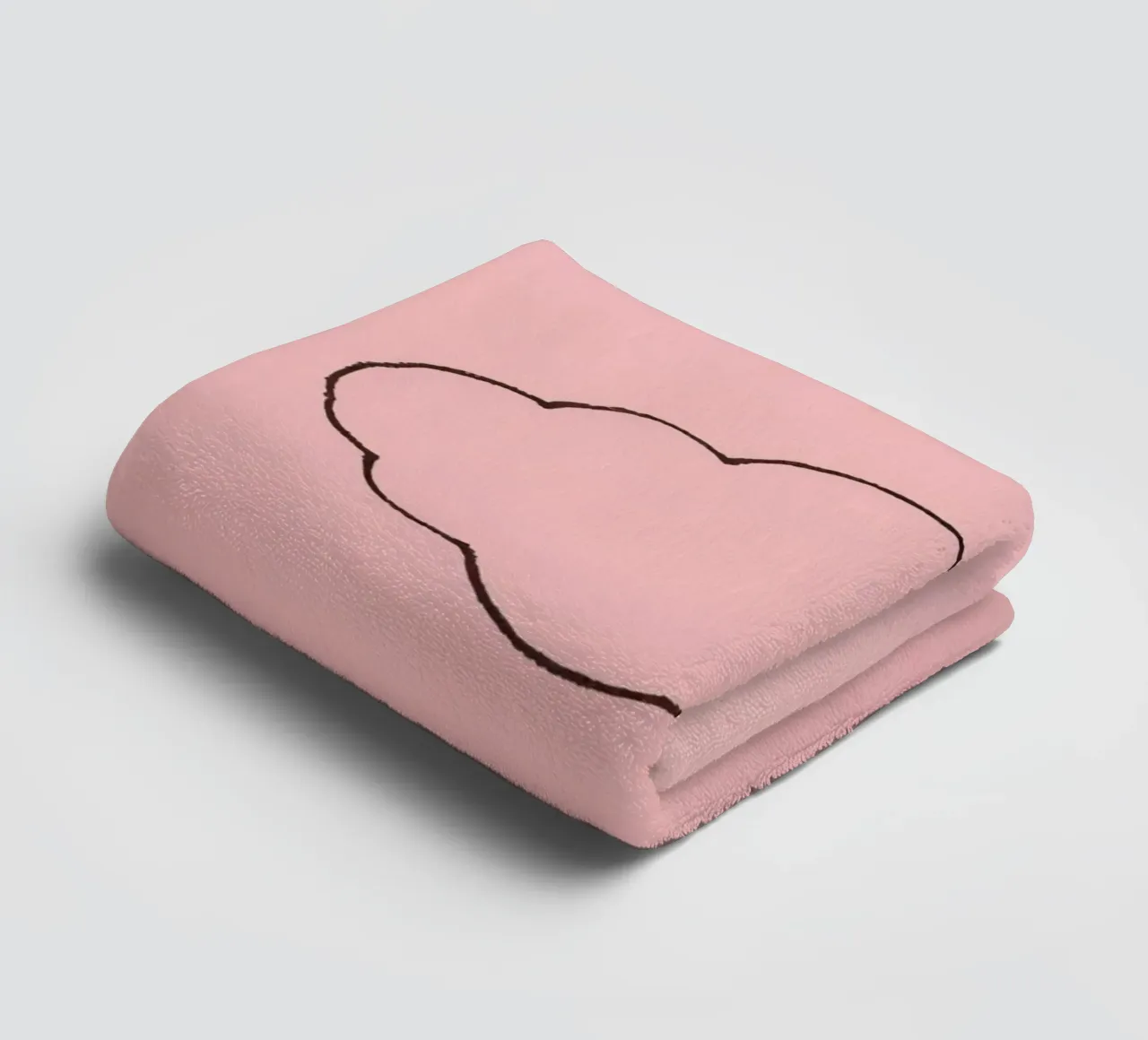 simplistic cloud design on a soft pink art towel by DesignDoodle
