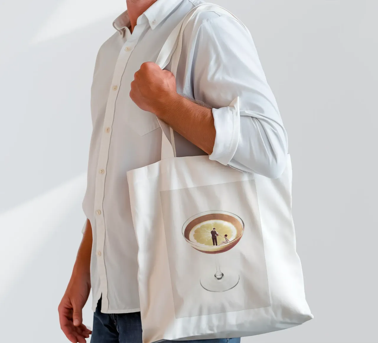 Maarten Léon - Il mio drink ha bisogno di un drink borsa in juta da muench benjamin