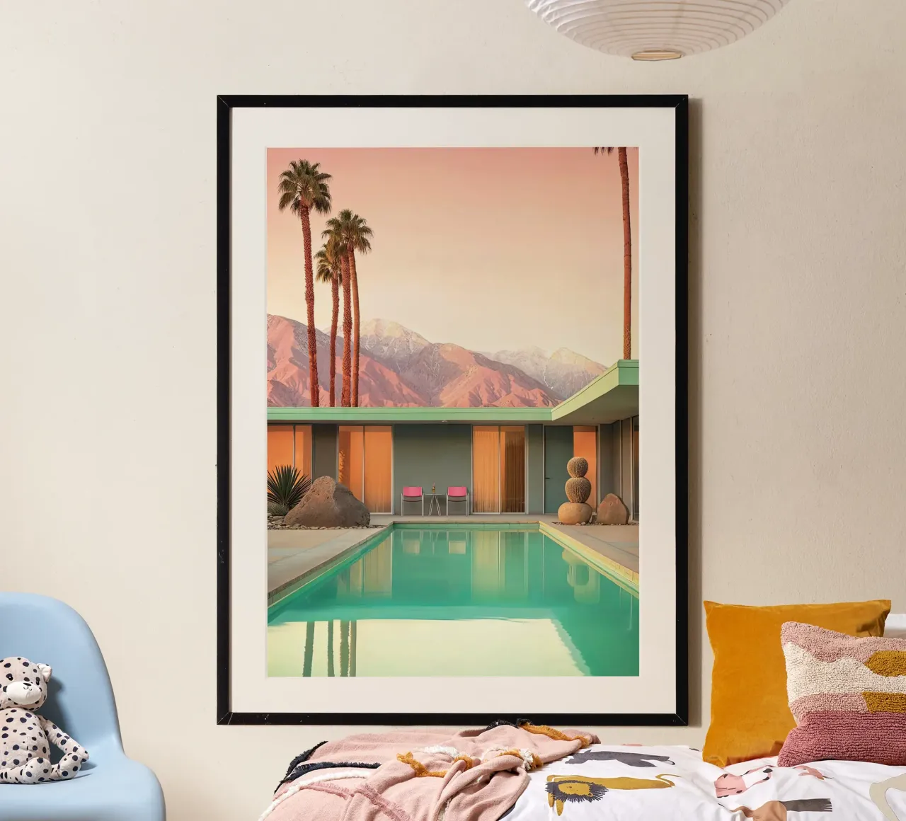 Motel 66 Palm Springs poster con telaio in legno da muench benjamin