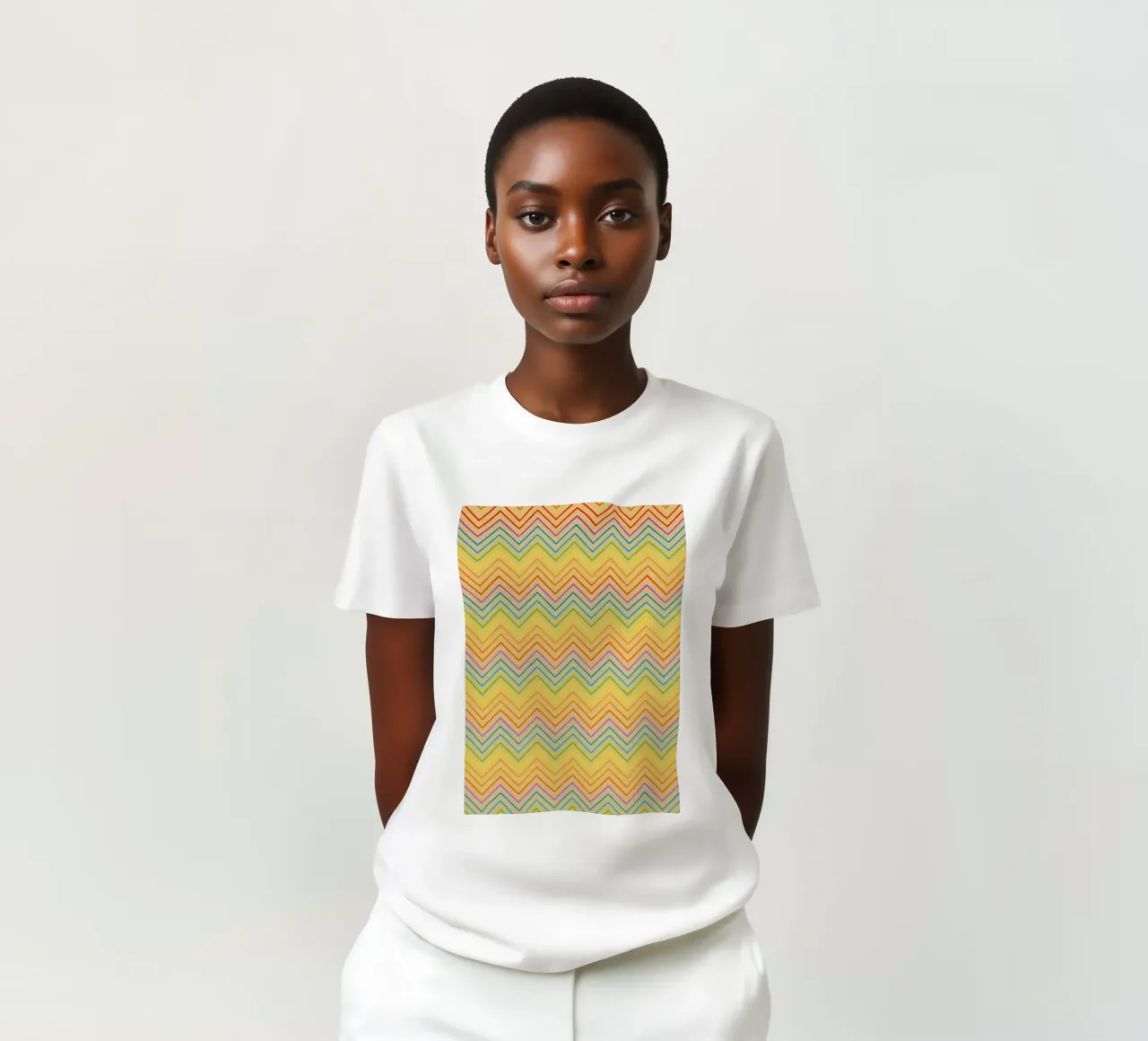 vector línea abstracta en zigzag camiseta de oneway