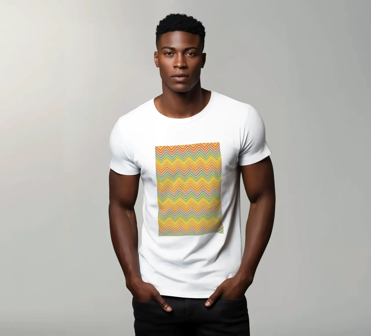 vector línea abstracta en zigzag camiseta de oneway