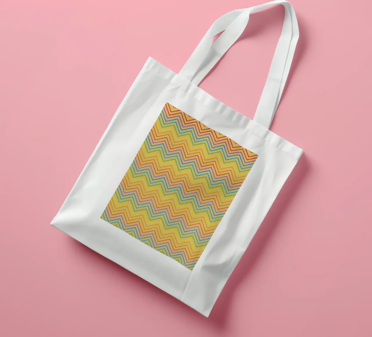 linea astratta a zigzag vettore borsa in juta da oneway