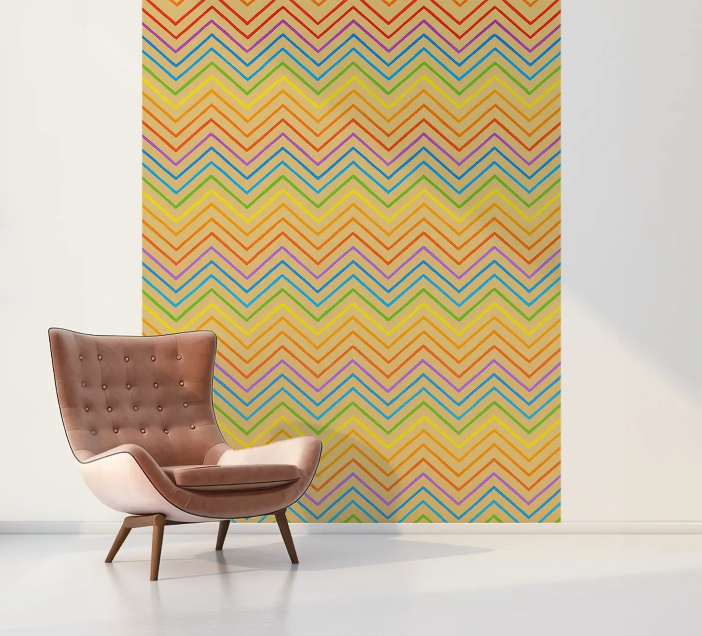 abstract line zigzag vector fotobehang van oneway
