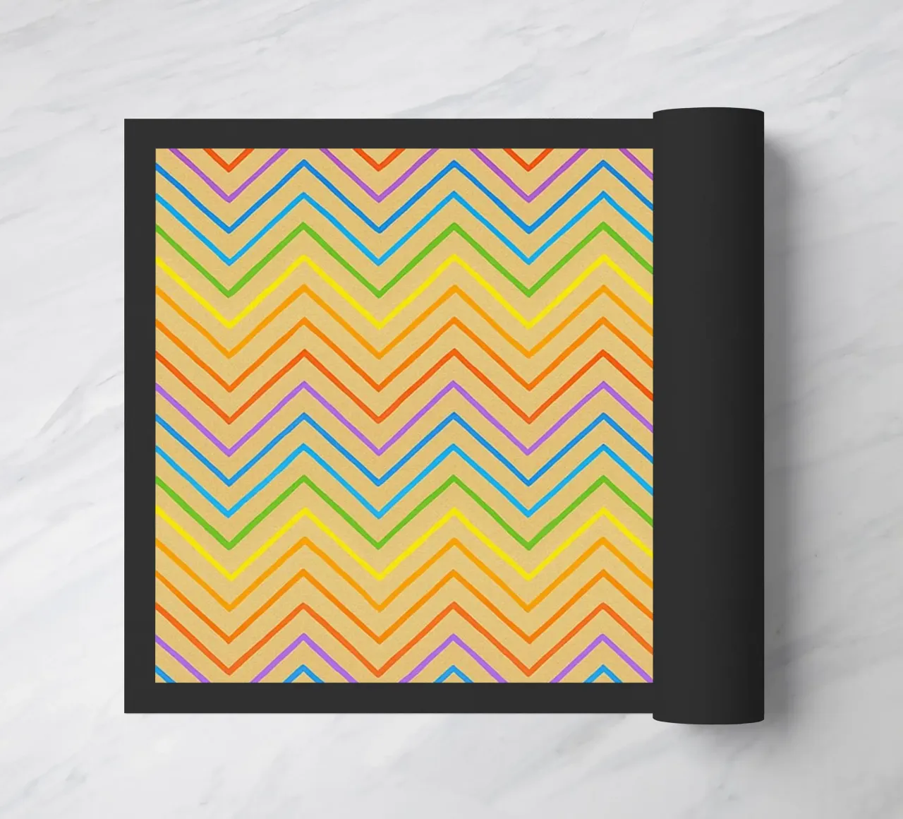 vector línea abstracta en zigzag felpudo de oneway
