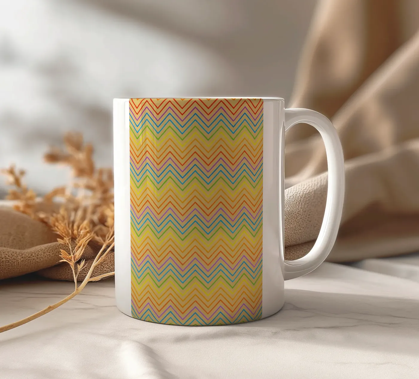 abstract line zigzag vector ceramic mug by oneway