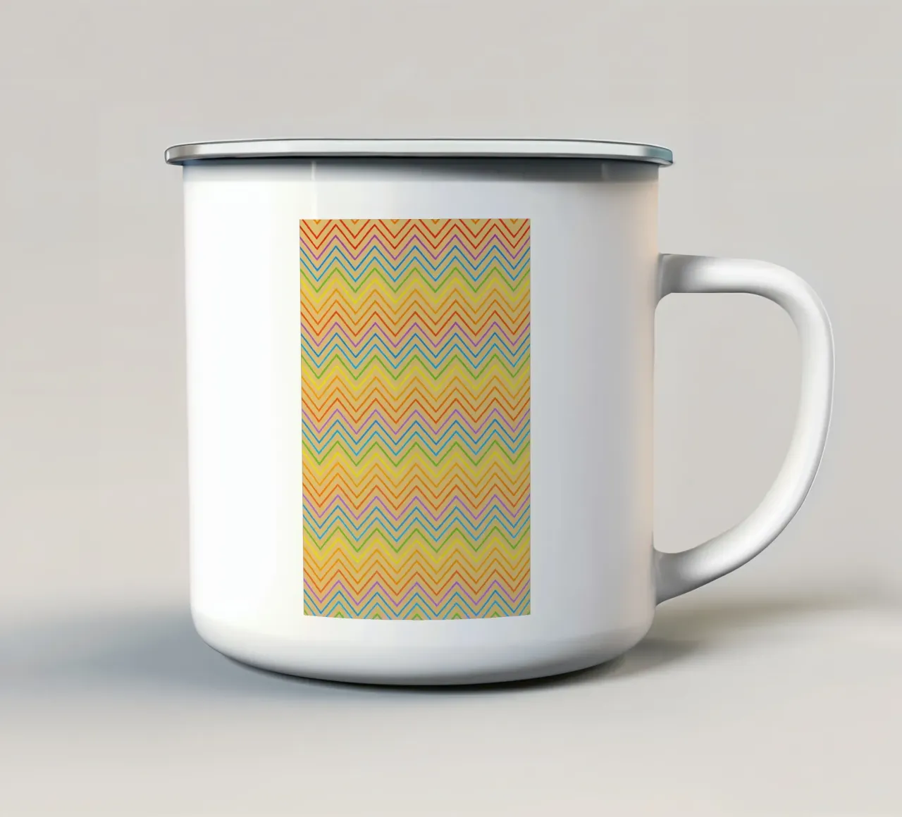 linea astratta a zigzag vettore tazza in smalto da oneway