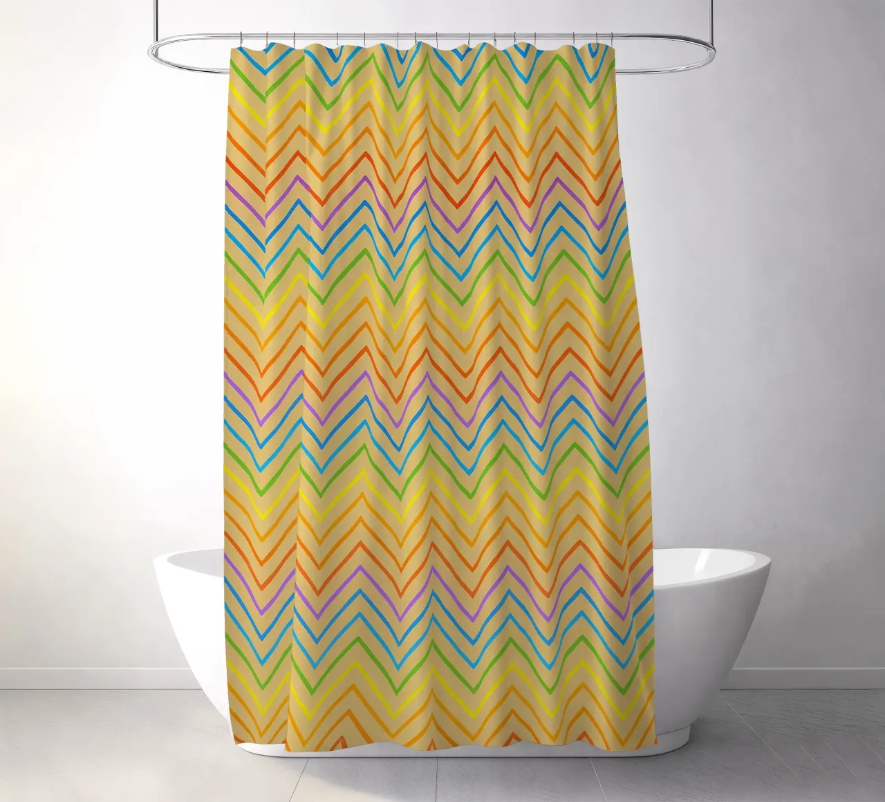 vector línea abstracta en zigzag cortina de baño de oneway