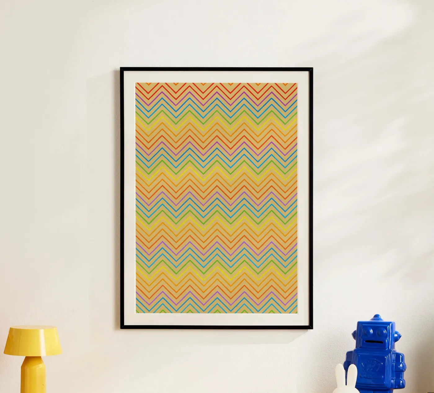 abstract line zigzag vector poster van oneway