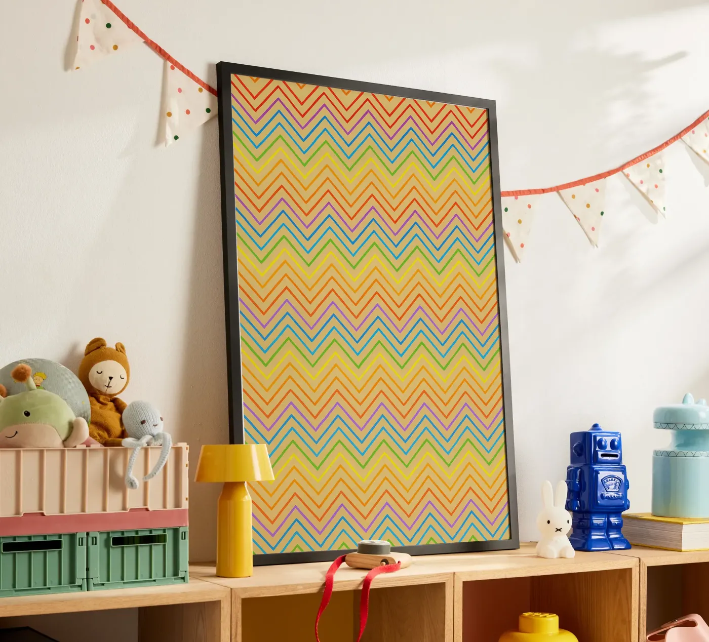 abstract line zigzag vector poster van oneway
