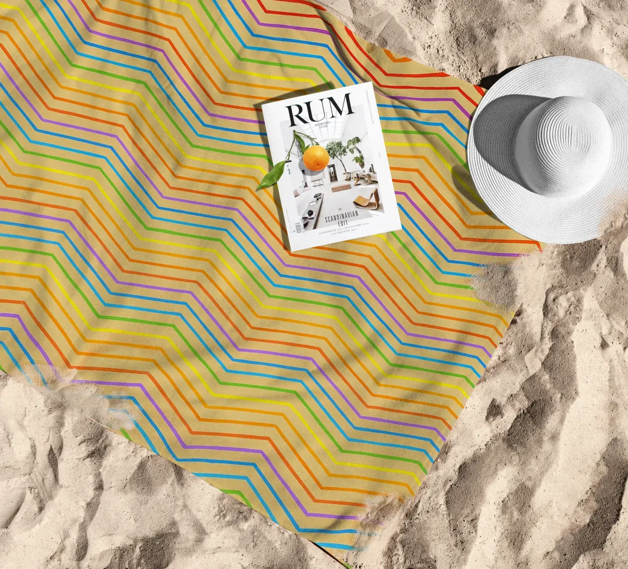 linea astratta a zigzag vettore telo mare da oneway
