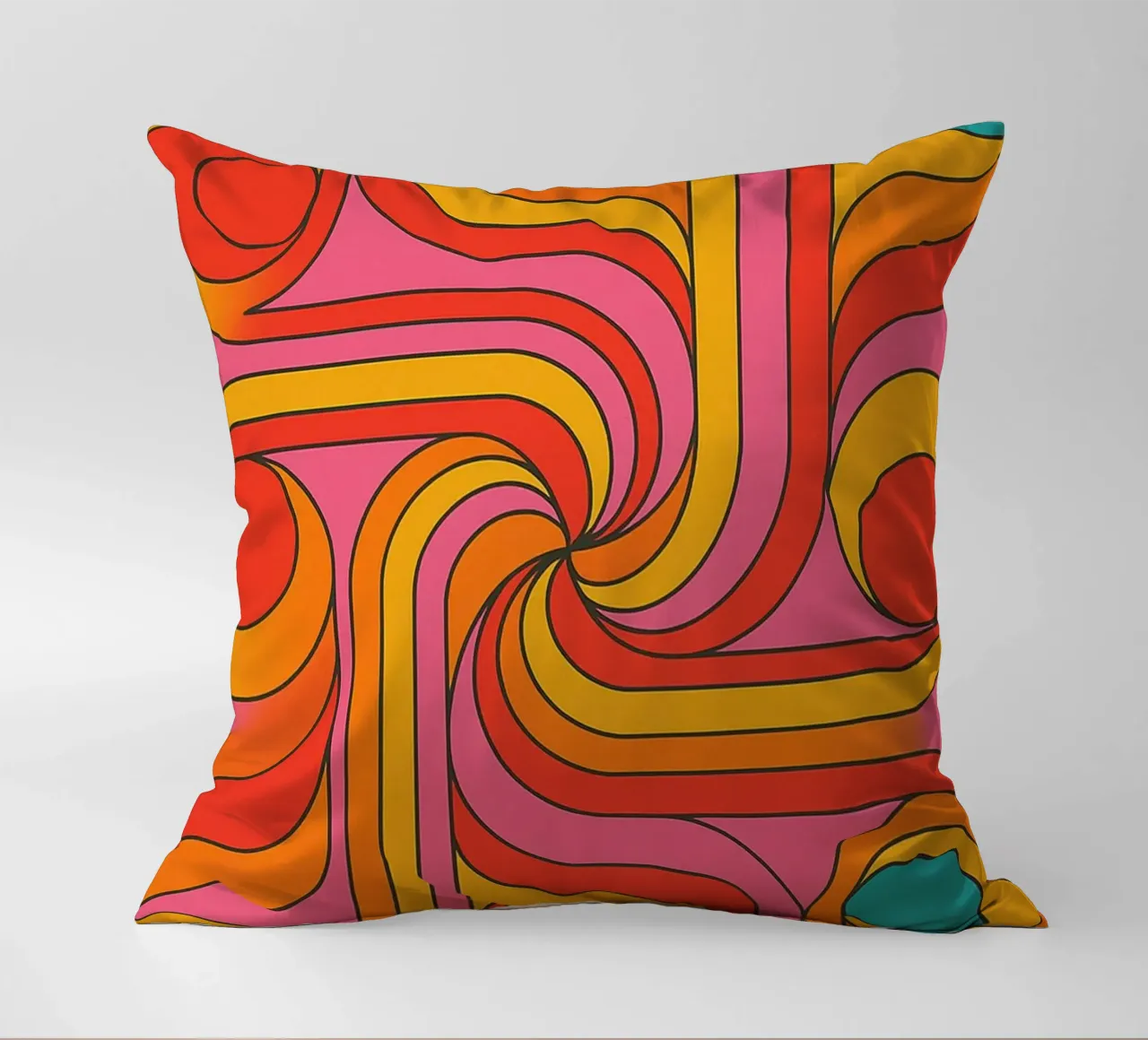 abstract lines circle vector decorative cushion by oneway