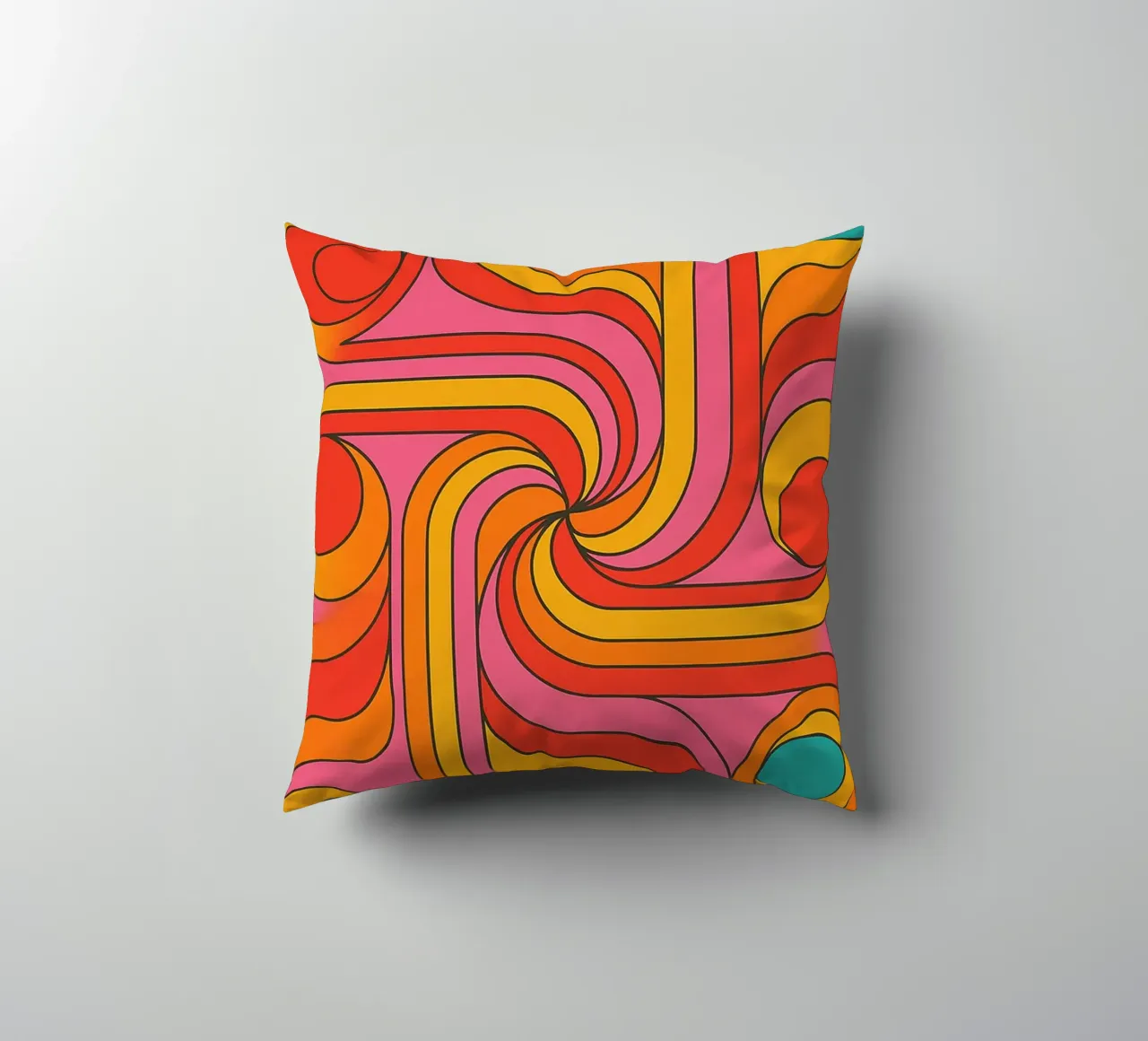 abstract lines circle vector decorative cushion by oneway