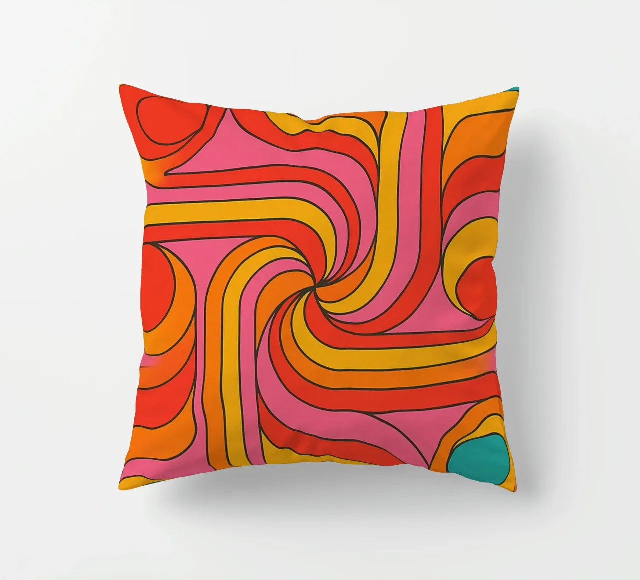 abstract lines circle vector decorative cushion by oneway