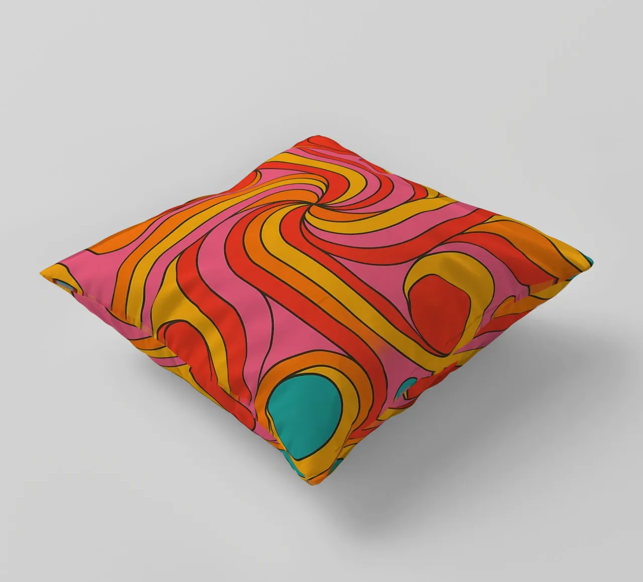 abstract lines circle vector decorative cushion by oneway