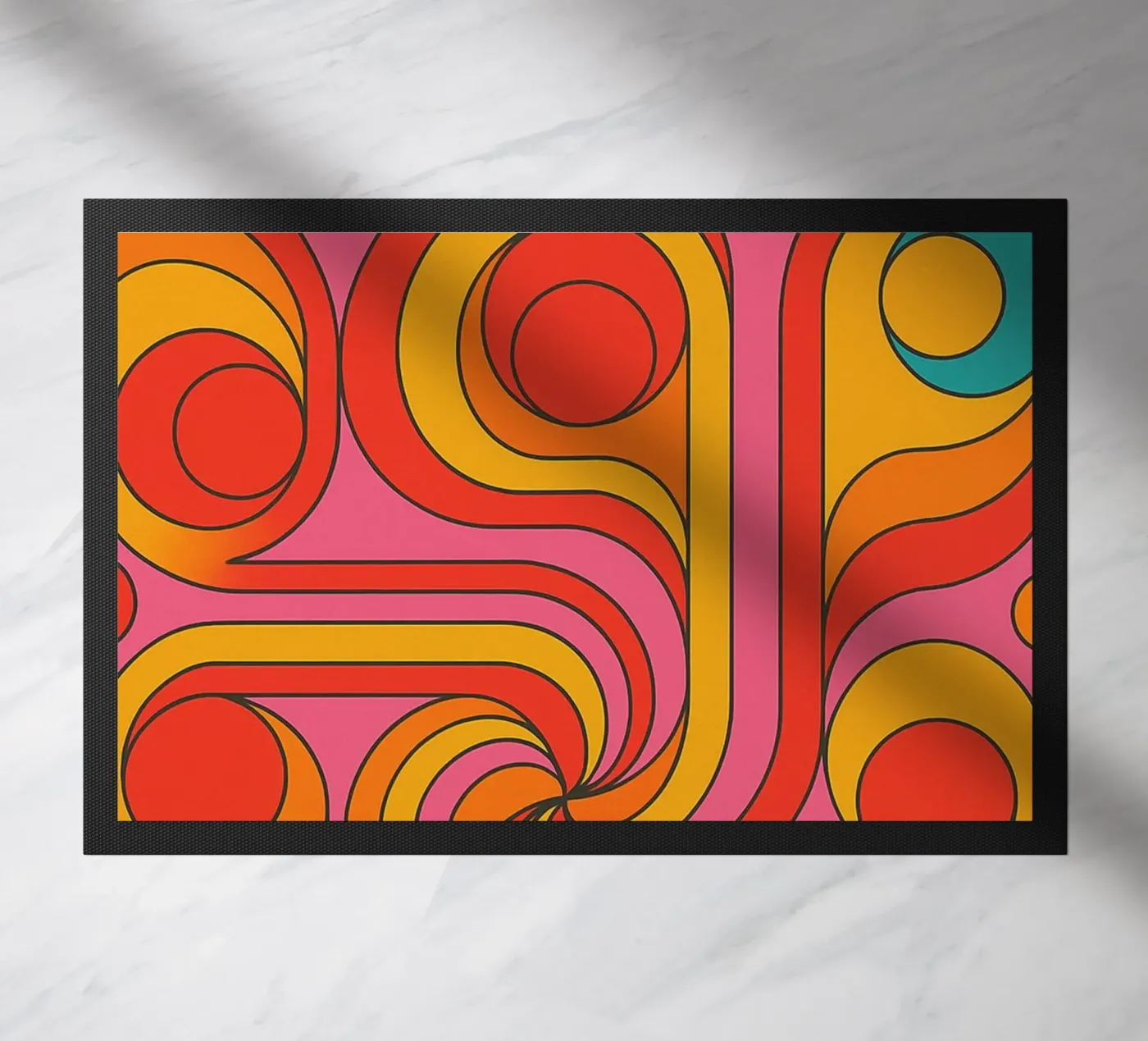 abstract lines circle vector deurmat van oneway