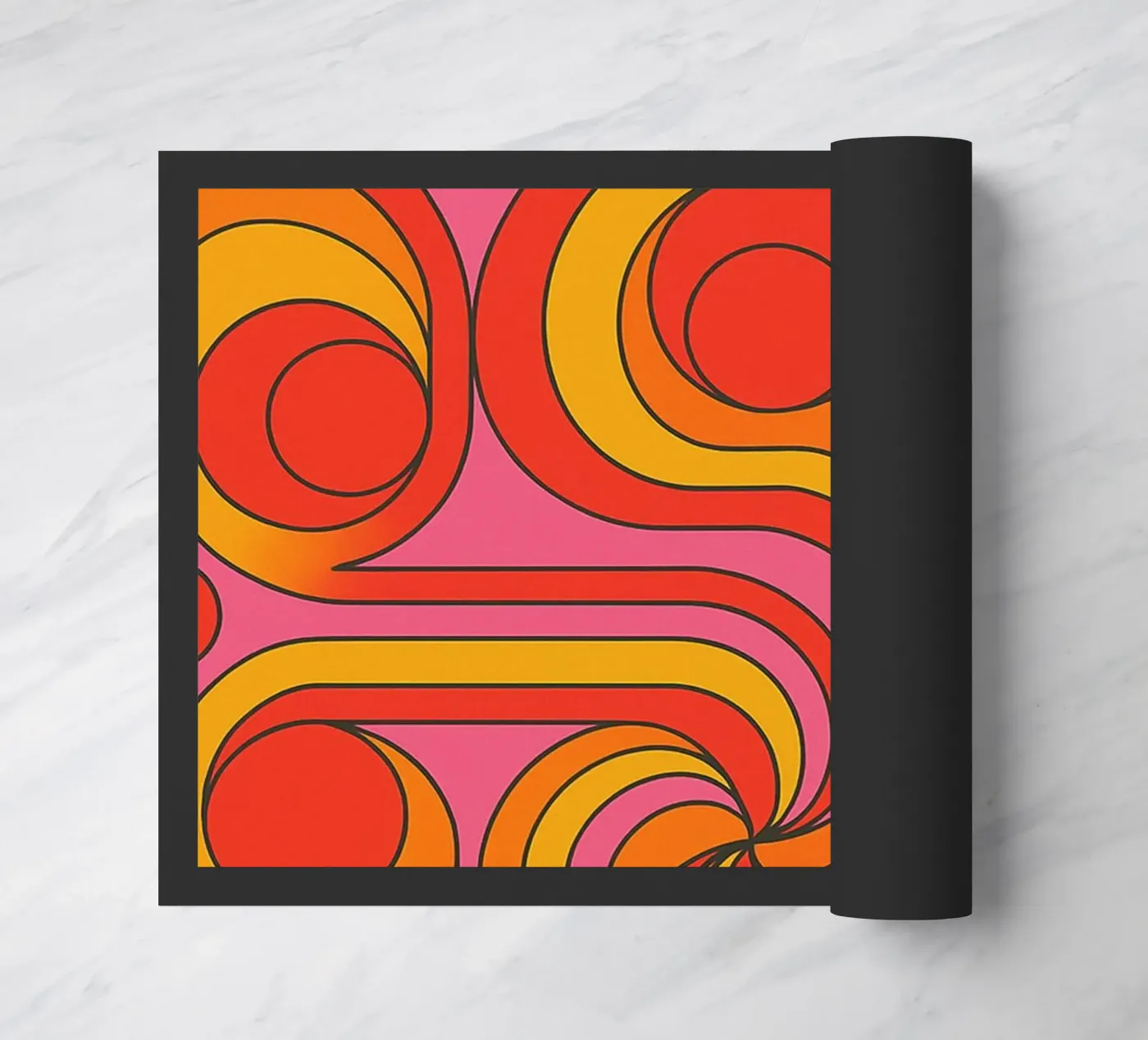 abstract lines circle vector deurmat van oneway